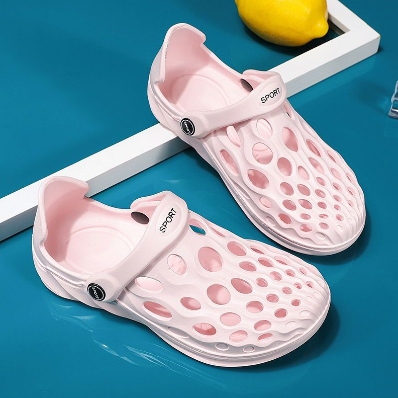 Kids Shoes Baby Shoes Sandals New Two-Hole Hole-In-The-Wall Sneakers For Boys And Girls, Medium And Large Children, Fashionable And Breathable Casual Non-Slip Beach Shoes And Sandals