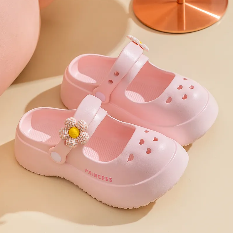 Kids Shoes Baby Shoes Girls' Shoes Sandals Children's Crocs New Style Thickened Soft Bottom Bag Heels for Home and Outdoor Parent-Child Deodorant Anti-Slip Wear-Resistant Sandals and Slippers