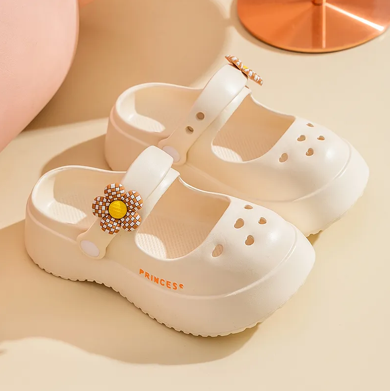Kids Shoes Baby Shoes Girls' Shoes Sandals Children's Crocs New Style Thickened Soft Bottom Bag Heels for Home and Outdoor Parent-Child Deodorant Anti-Slip Wear-Resistant Sandals and Slippers