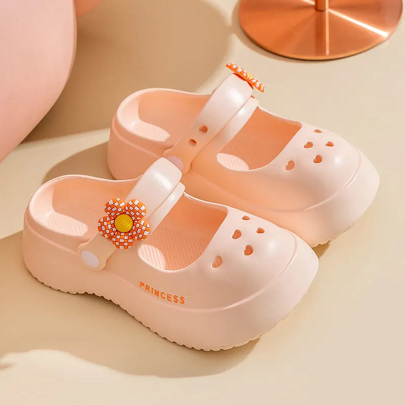 Kids Shoes Baby Shoes Girls' Shoes Sandals Children's Crocs New Style Thickened Soft Bottom Bag Heels for Home and Outdoor Parent-Child Deodorant Anti-Slip Wear-Resistant Sandals and Slippers