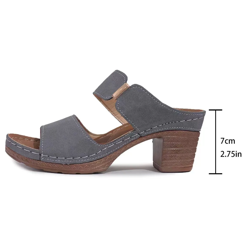 Women's Shoes Slippers Mules Fashion thick high heel sandals new style simple large size comfortable youth fish mouth slippers