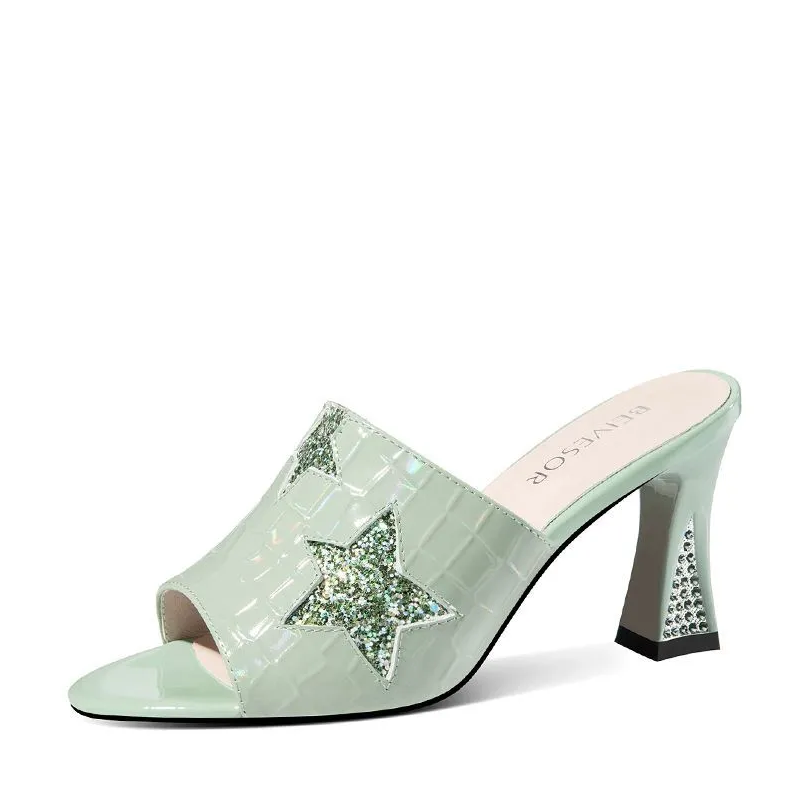 Women's Shoes Heels Popular fashion new versatile thick heel fish mouth shoes high heels