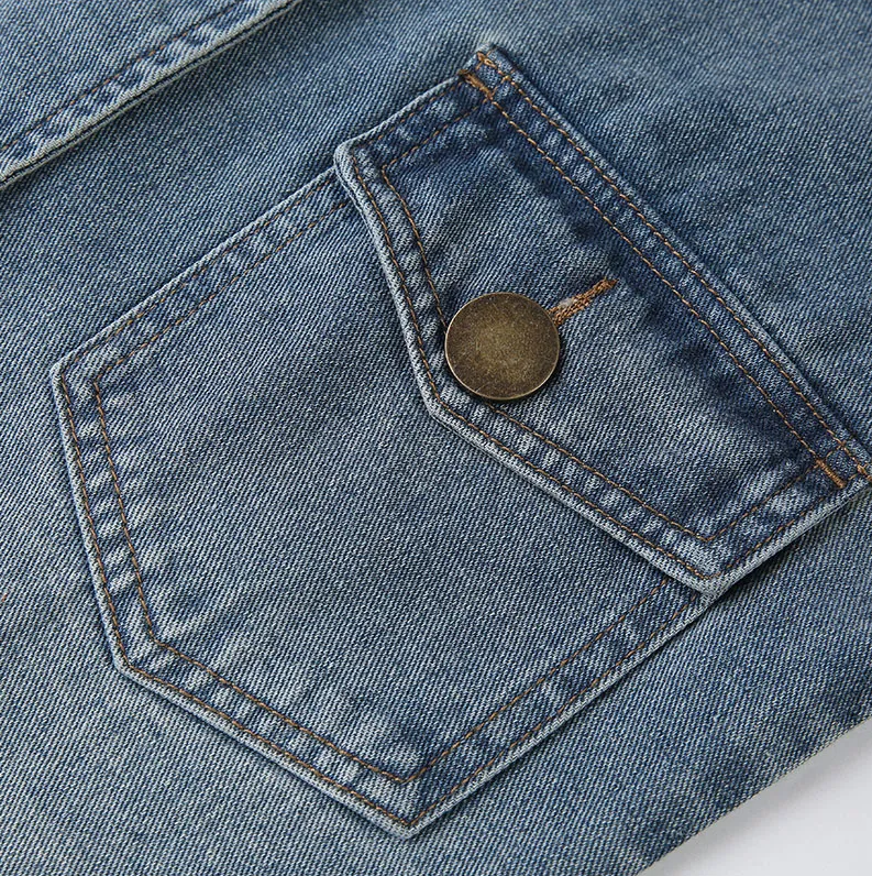 Women's Clothing Tops Jackets Coats Hong Kong style small style suit collar denim jacket women's new denim casual short jacket