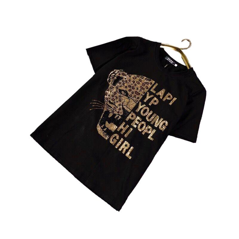 Women's Clothing Sets Two-Piece Outfits Men's Sportswear T-Shirts Large size western style  men and women in summer fashionable hot diamond slimming and flesh-covering casual women's clothing men's cl