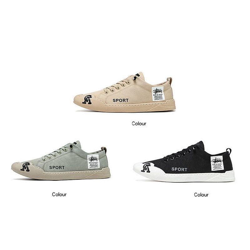 Men's Shoes Flats Canvas Shoes Canvas Men'S Shoes New Summer Breathable Work Wear-Resistant Slip-On Cloth Shoes Trendy Versatile Lightweight Non-Slip