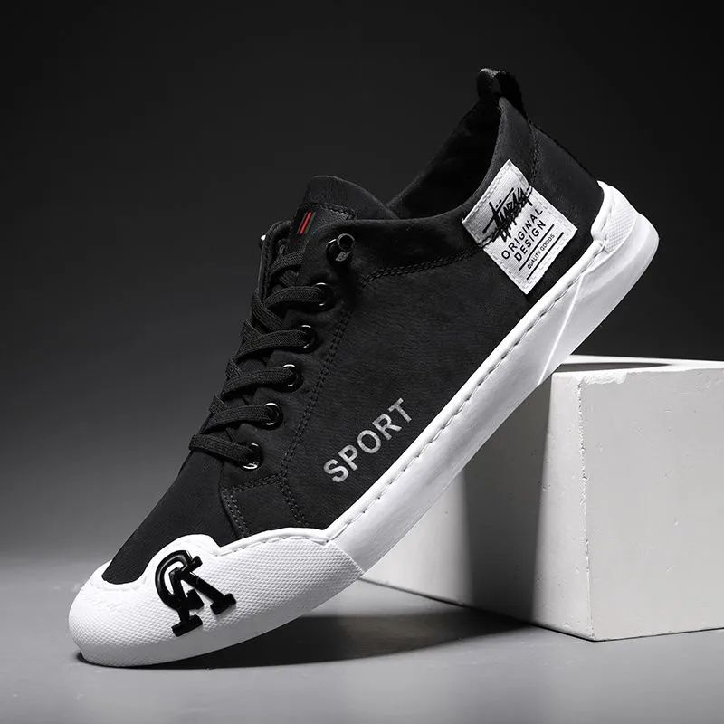 Men's Shoes Flats Canvas Shoes Canvas Men'S Shoes New Summer Breathable Work Wear-Resistant Slip-On Cloth Shoes Trendy Versatile Lightweight Non-Slip