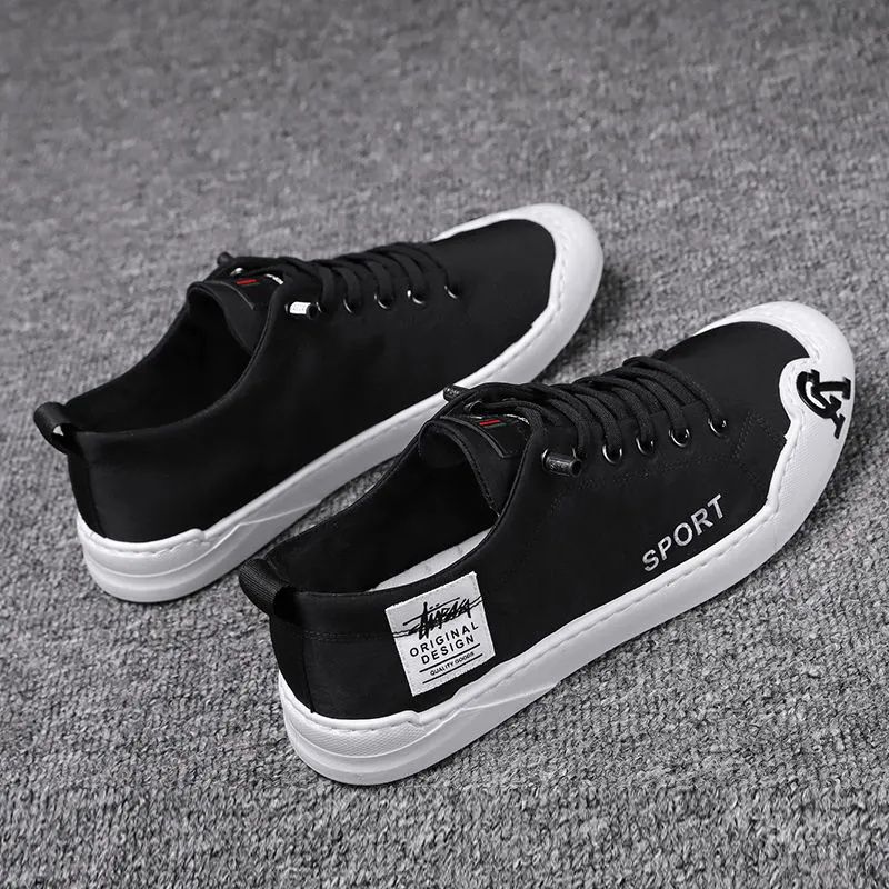 Men's Shoes Flats Canvas Shoes Canvas Men'S Shoes New Summer Breathable Work Wear-Resistant Slip-On Cloth Shoes Trendy Versatile Lightweight Non-Slip