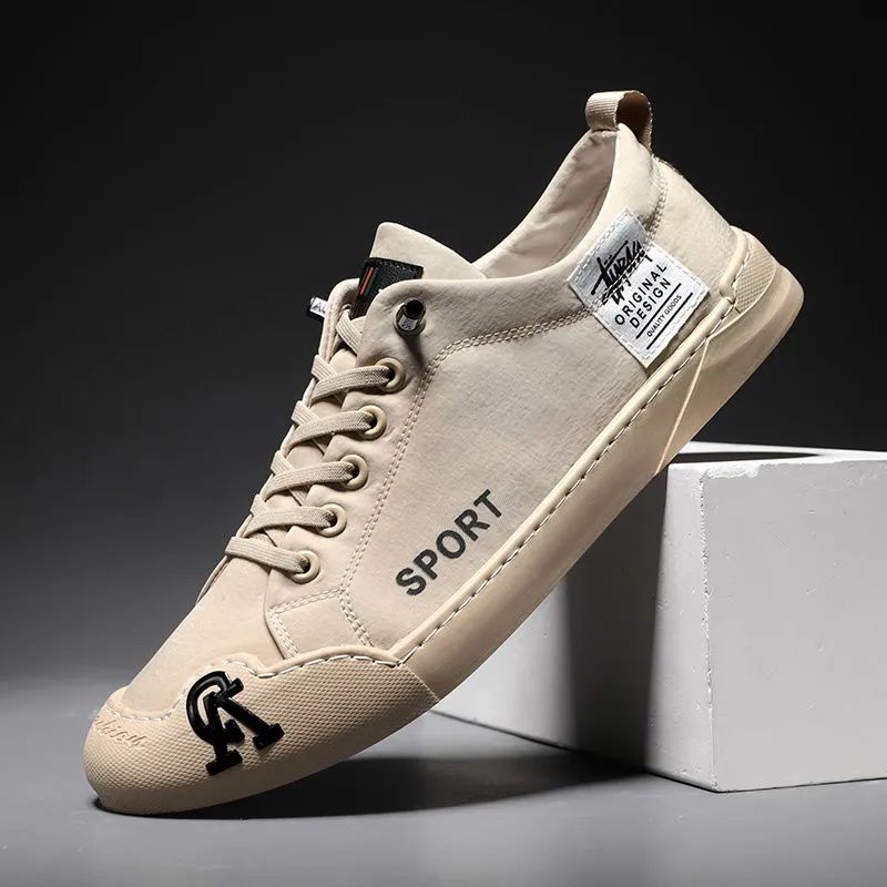 Men's Shoes Flats Canvas Shoes Canvas Men'S Shoes New Summer Breathable Work Wear-Resistant Slip-On Cloth Shoes Trendy Versatile Lightweight Non-Slip