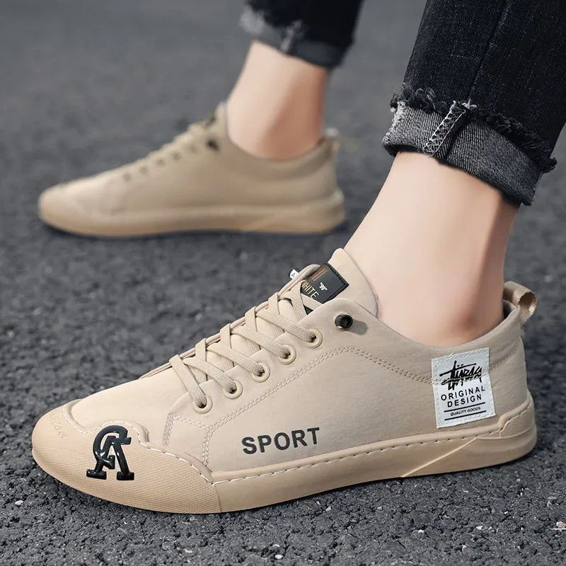 Men's Shoes Flats Canvas Shoes Canvas Men'S Shoes New Summer Breathable Work Wear-Resistant Slip-On Cloth Shoes Trendy Versatile Lightweight Non-Slip