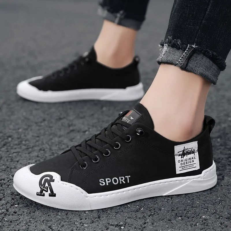 Men's Shoes Flats Canvas Shoes Canvas Men'S Shoes New Summer Breathable Work Wear-Resistant Slip-On Cloth Shoes Trendy Versatile Lightweight Non-Slip