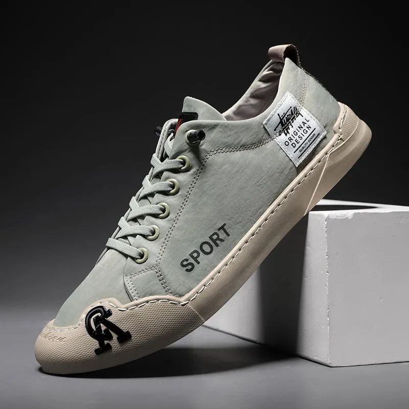 Men's Shoes Flats Canvas Shoes Canvas Men'S Shoes New Summer Breathable Work Wear-Resistant Slip-On Cloth Shoes Trendy Versatile Lightweight Non-Slip