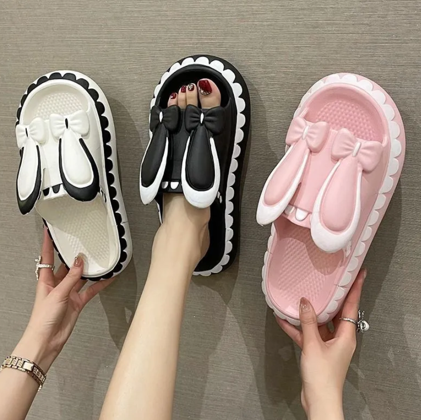 Women's Shoes Slippers Indoor Slippers Home indoor bathroom bath non-slip cute cartoon rabbit slippers women's outer slippers