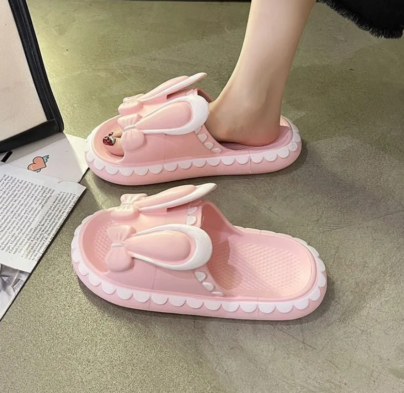 Women's Shoes Slippers Indoor Slippers Home indoor bathroom bath non-slip cute cartoon rabbit slippers women's outer slippers