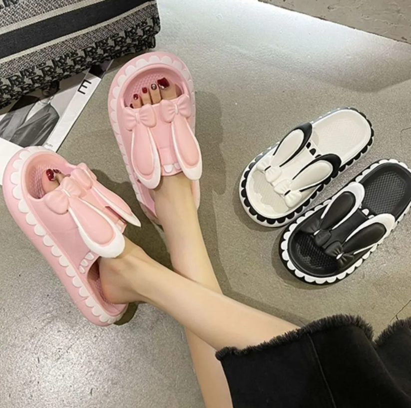 Women's Shoes Slippers Indoor Slippers Home indoor bathroom bath non-slip cute cartoon rabbit slippers women's outer slippers