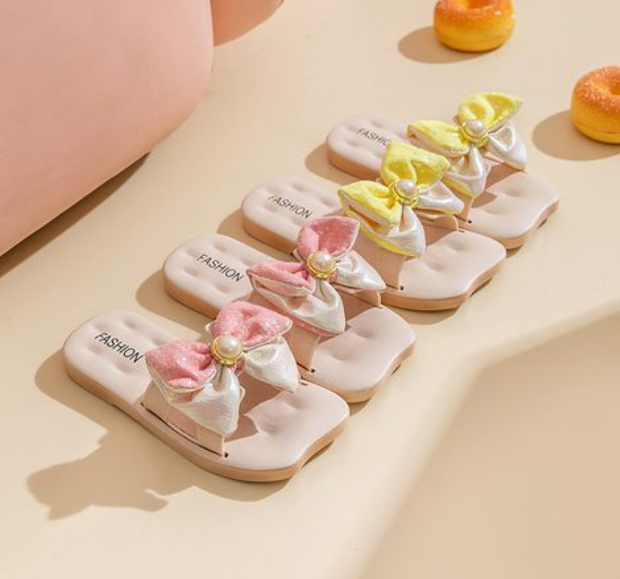 Kids Shoes Baby Shoes Girls' Shoes Slippers Children's slippers Pearl Princess outer wear non-slip fashion bow girls' bow slippers outside girls' slippers