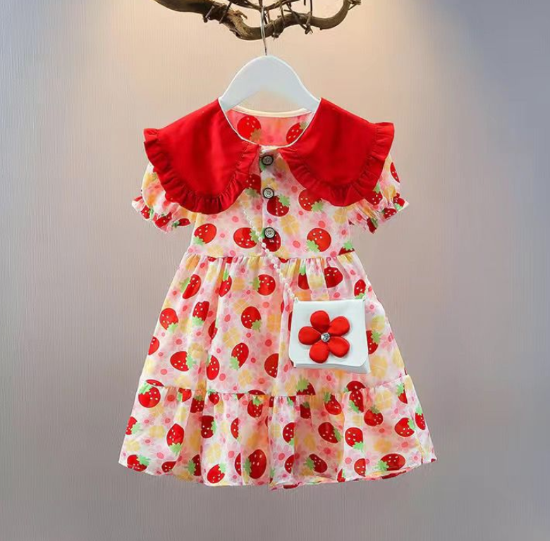 Girls Clothing Dress Girls chiffon dress new style children's dress fashionable doll collar little princess dress