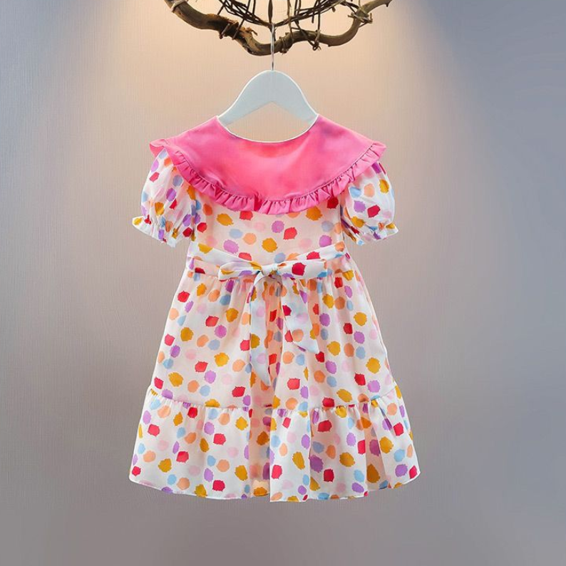 Girls Clothing Dress Girls chiffon dress new style children's dress fashionable doll collar little princess dress