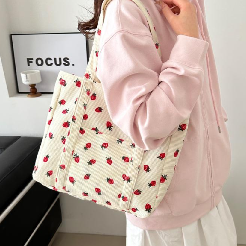 Bags Women's Bags Shoulder Bags High-end niche shoulder handbag women's new trendy literary original large-capacity corduroy tote bag shoulder bag