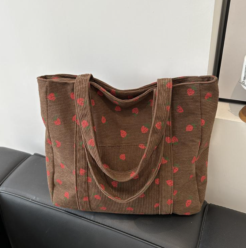 Bags Women's Bags Shoulder Bags High-end niche shoulder handbag women's new trendy literary original large-capacity corduroy tote bag shoulder bag