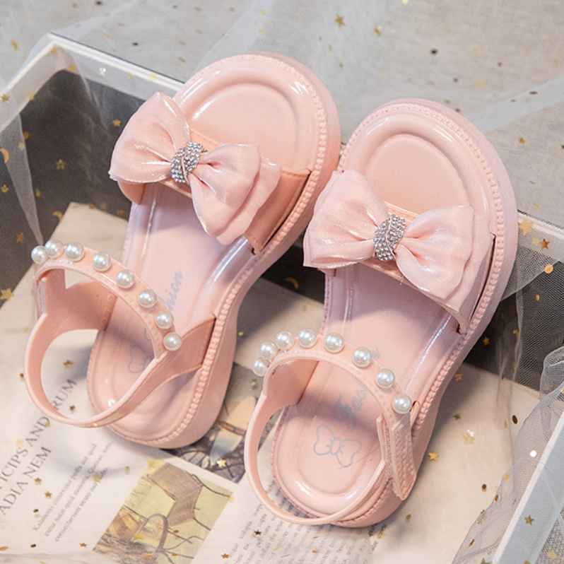 Kids Shoes Baby Shoes Girls' Shoes Sandals New children's sandals, fashionable and versatile princess sandals, non-slip soft bottom bow sweet sandals