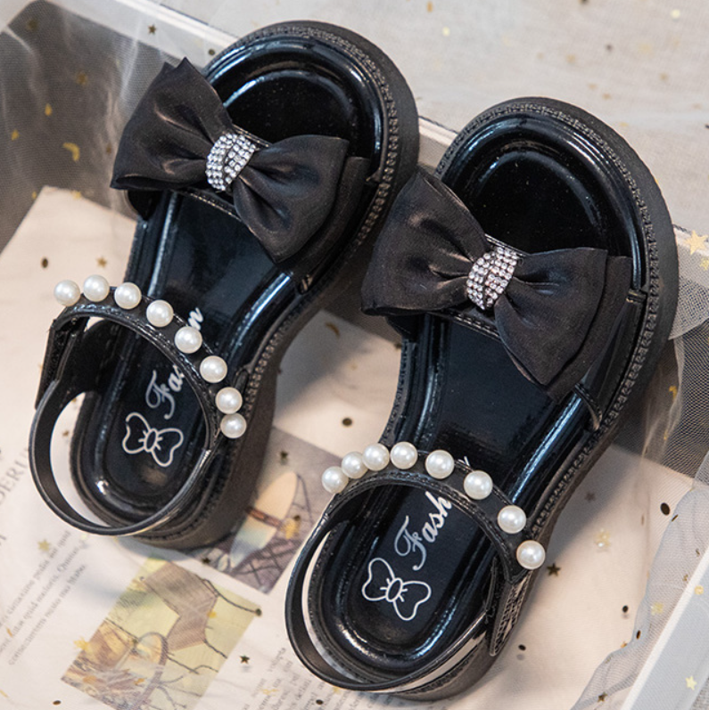 Kids Shoes Baby Shoes Girls' Shoes Sandals New children's sandals, fashionable and versatile princess sandals, non-slip soft bottom bow sweet sandals
