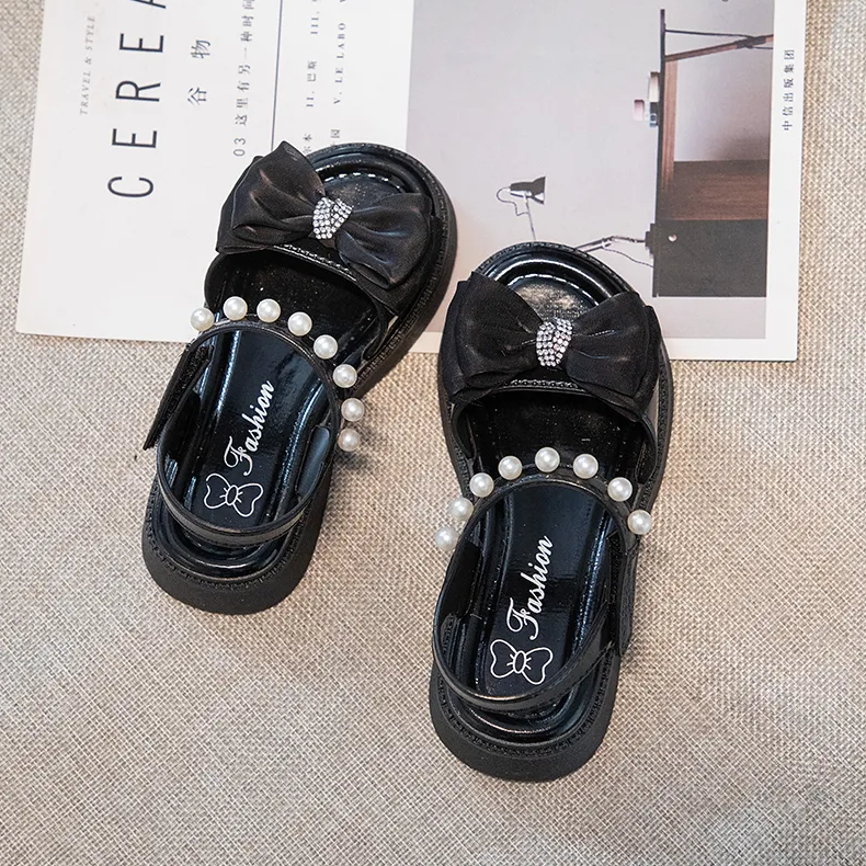 Kids Shoes Baby Shoes Girls' Shoes Sandals New children's sandals, fashionable and versatile princess sandals, non-slip soft bottom bow sweet sandals