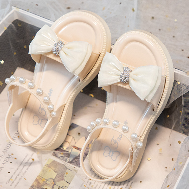 Kids Shoes Baby Shoes Girls' Shoes Sandals New children's sandals, fashionable and versatile princess sandals, non-slip soft bottom bow sweet sandals