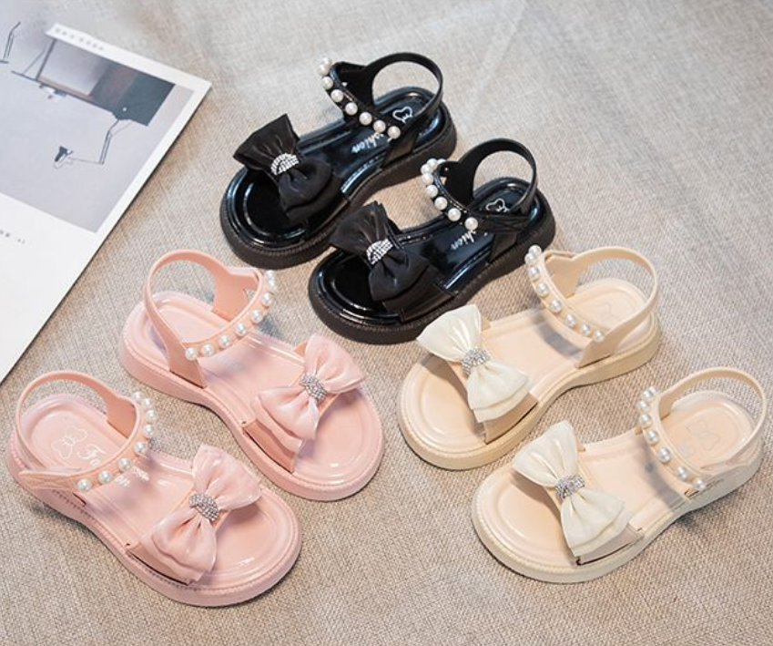 Kids Shoes Baby Shoes Girls' Shoes Sandals New children's sandals, fashionable and versatile princess sandals, non-slip soft bottom bow sweet sandals
