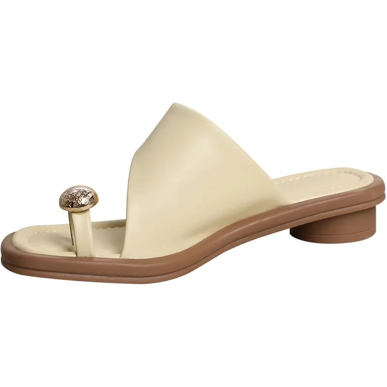 Women's Shoes Slippers Fashionable lazy outer wear slippers, new casual and versatile low-heeled niche flip-flops