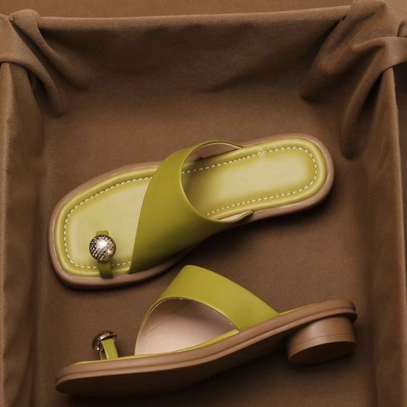 Women's Shoes Slippers Fashionable lazy outer wear slippers, new casual and versatile low-heeled niche flip-flops
