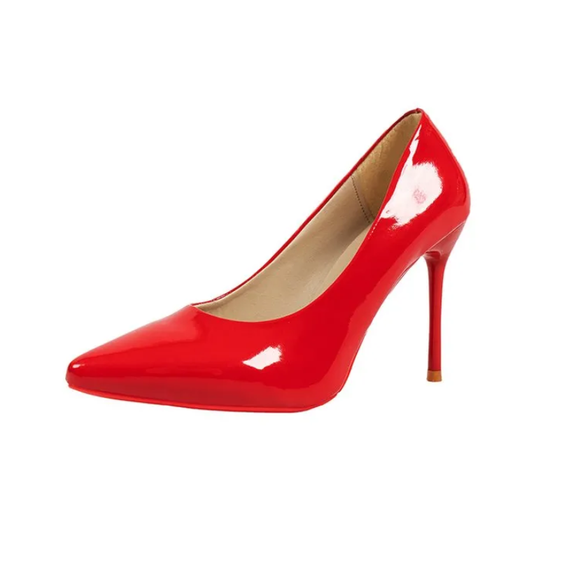 Women's Shoes Heels Large size pointed toe shoes OL sexy formal shoes green high heels cheap stiletto trendy work shoes high heels