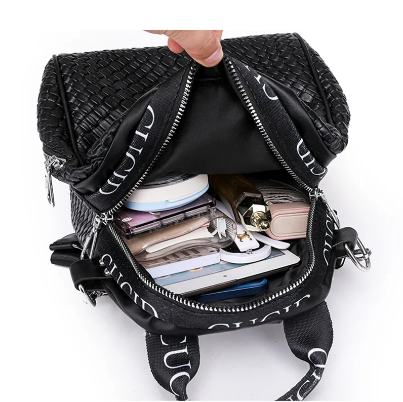 Women's Bags Fashion Backpacks Soft leather backpack new women's bag multi-functional travel small bag woven wear-resistant backpack fashion bag