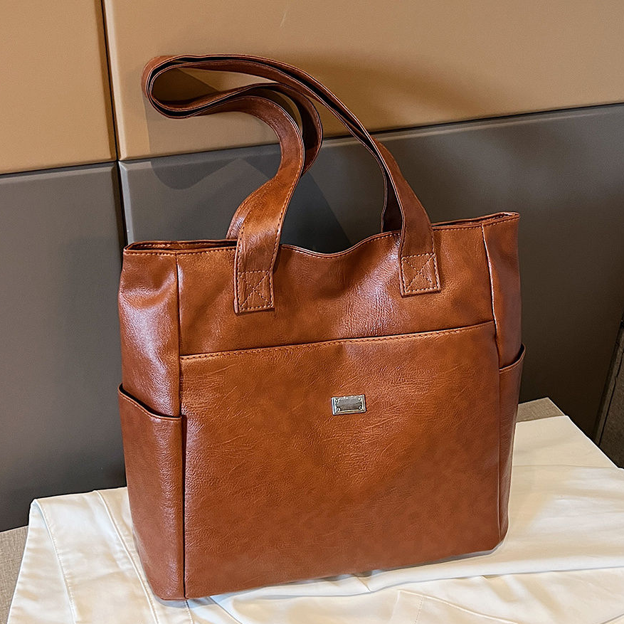 Women's Bags Shoulder Bags New versatile handbag, shoulder bag, tote bag, simple shoulder bag Brown