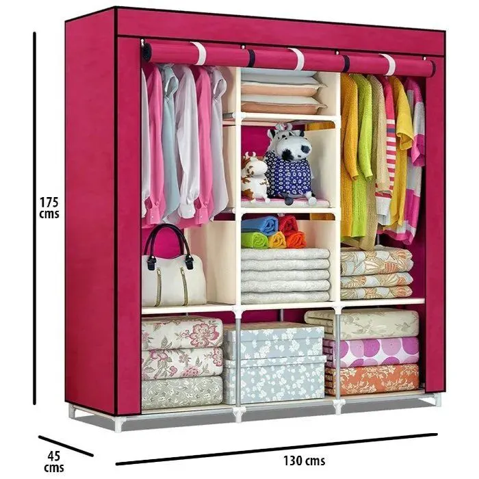 QUALITY WOODEN Three 3  Column wardrobe Wooden Wardrobe Large Capacity Wardrobe Assemble Closets Portable Home Storage Big Size