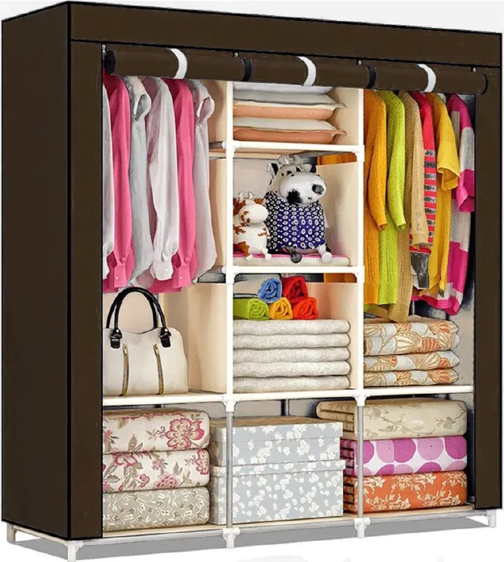 QUALITY WOODEN Three 3  Column wardrobe Wooden Wardrobe Large Capacity Wardrobe Assemble Closets Portable Home Storage Big Size