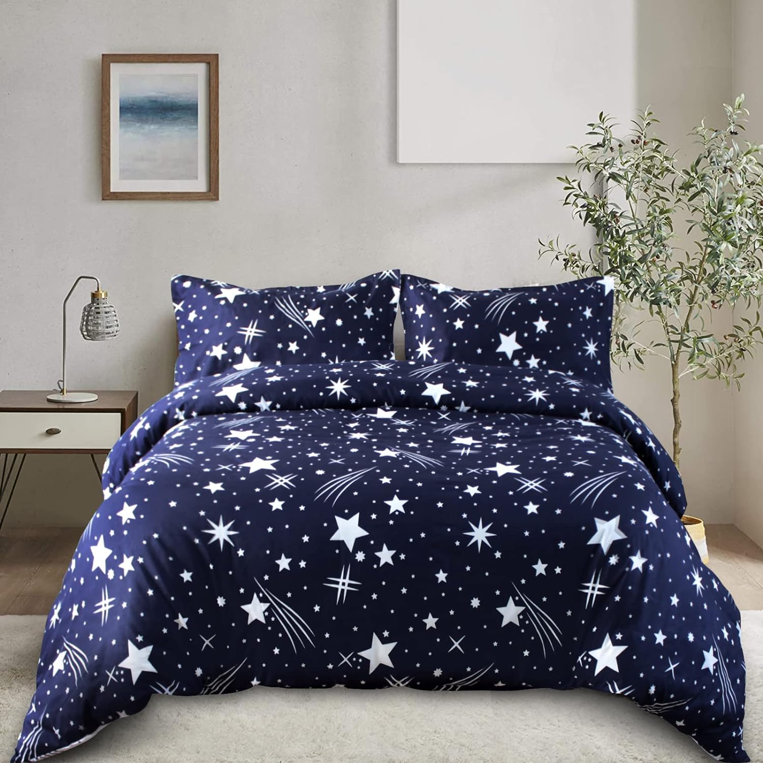 【Today's Deal】Ragen 4pcs Bedding Sets Comforter Set Bedding Duvet(1pc Duvet&1pcs Bed sheet&2pcs) Pillow covers