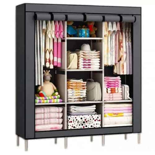 SOLID WOOD CLOTH 3 COLUMN WARDROBE Closet Commode Chest of Drawers Home Clothes Clothing Storage