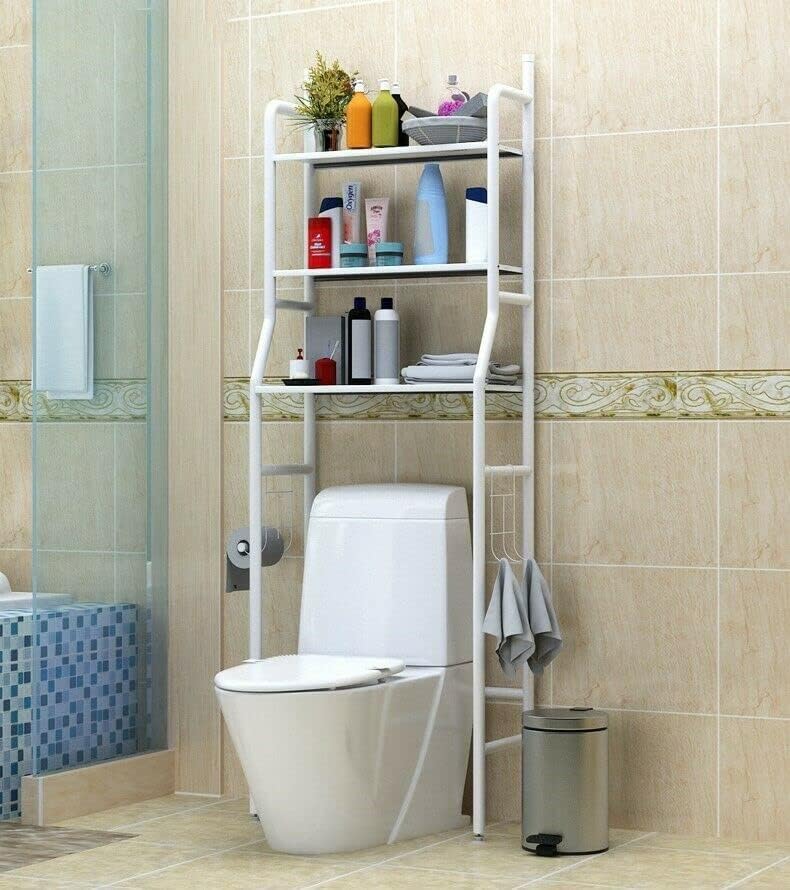 Ragen 3 Tier Above Toilet Storage, Bathroom Shelf Over The Toilet and Washing machine  rack   Over-The-Toilet Storage, Cabinet Over Toilet Premium toilet rack