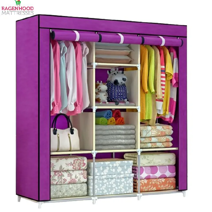 QUALITY WOODEN Three 3  Column wardrobe Wooden Wardrobe Large Capacity Wardrobe Assemble Closets Portable Home Storage Big Size