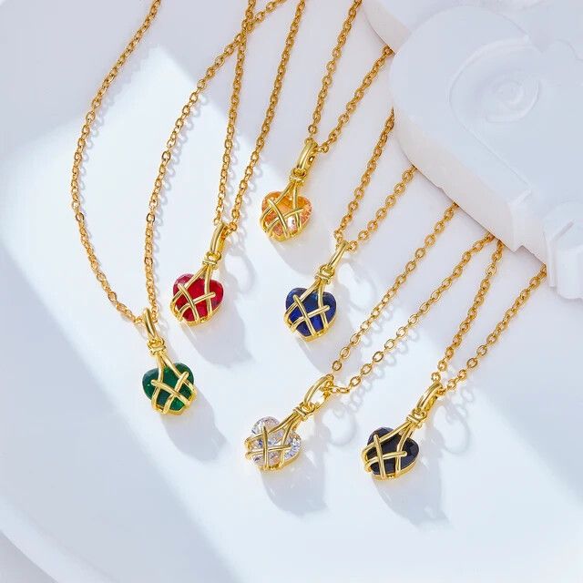 New Simple Colorful Fashion Jewelry Heart Shaped Pendant Women Gift-162X