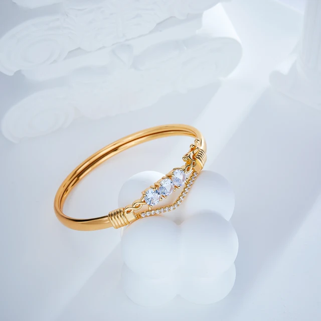 New Gold Plated zirconia adjustable anti tarnish bracelet-97AS