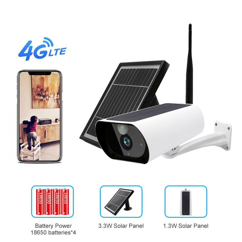 Solar rechargeable battery security camera outdoor wireless WiFi 1080P