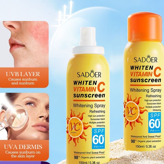 lady Men Vitamin C Sunscreen whitening Spray ultraviolet-proof Sunscreen Whitening 2-in-1