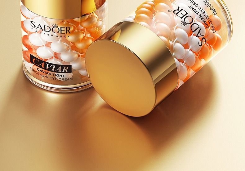 Caviar Essence compact Tricolor eye cream Elastic lubrication Pacify wrinkles desalination Fine grain Eye bags Eye cream