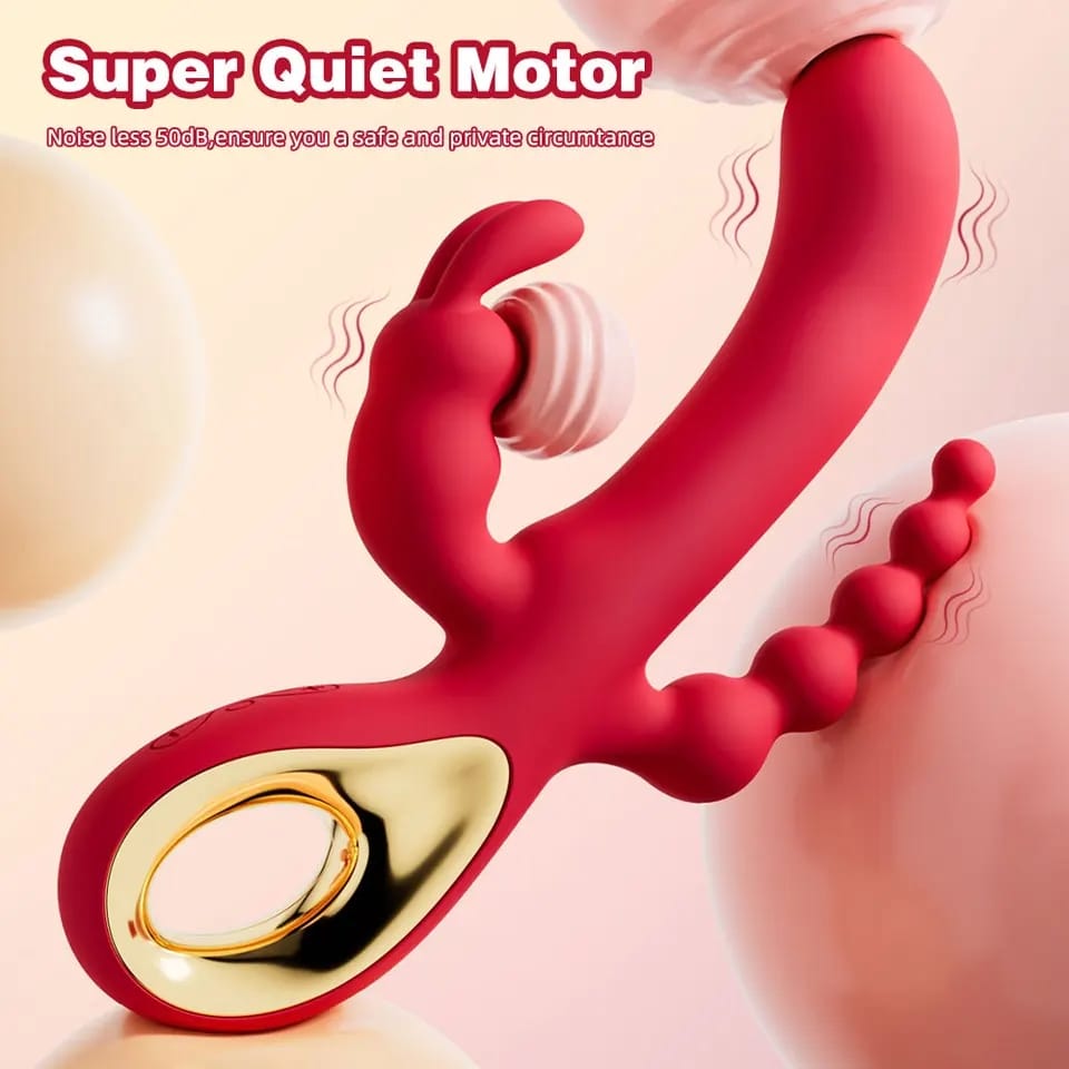 Indulge in Triple Ecstasy: 3-in-1 Rabbit Vibrator 💦💦💦 USB Charging, 10 Sensational Modes, ABS + Silicone Material. Explore Ultimate Pleasure for G-Spot, Clitoris, & Vagina
