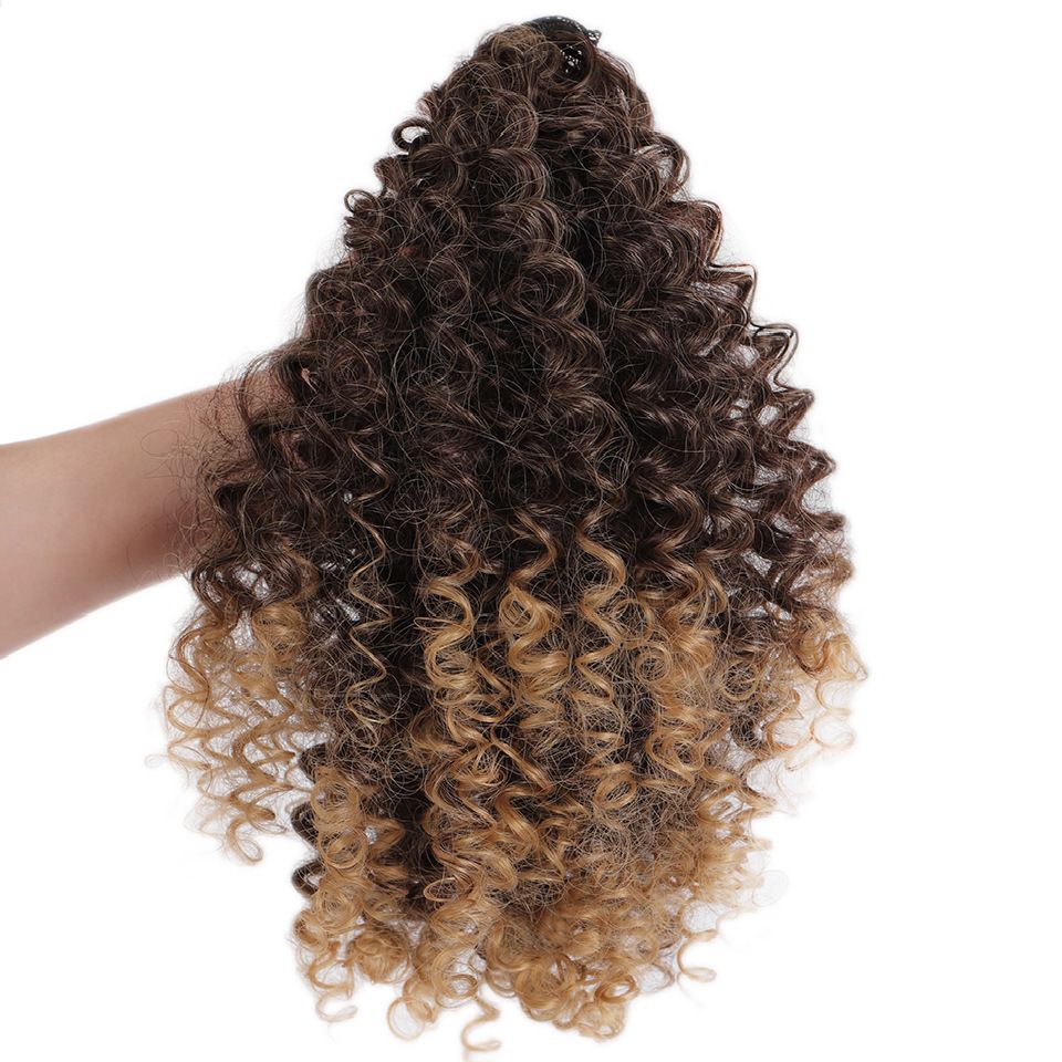 High Quality Cheap Price Heat Resistant Synthetic Fiber Africa Curly Hair Ponytail Drawstring Kinky Curly Ponytail