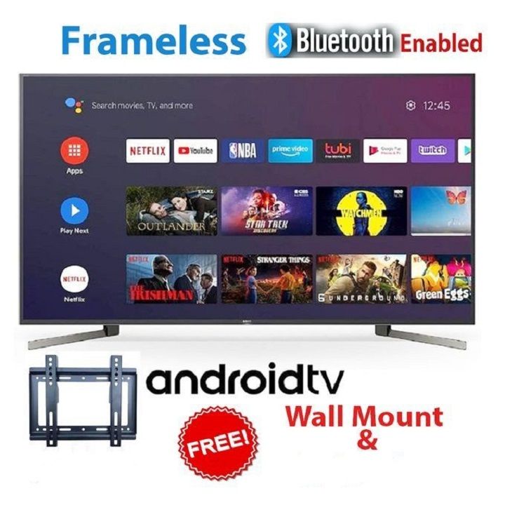 VITRON HTC 4388FS 43" INCH BLUETOOTH FRAMELESS FHD SMART TV ANDROID TV NETFLIX ,YOUTUBE TELEVISION 43 INCHES , BUILT-IN WIFI, APP STORE 1GB-RAM 8GB-ROM 2*USB PORTS,3*HDMI PORTS+FREE BRACKET