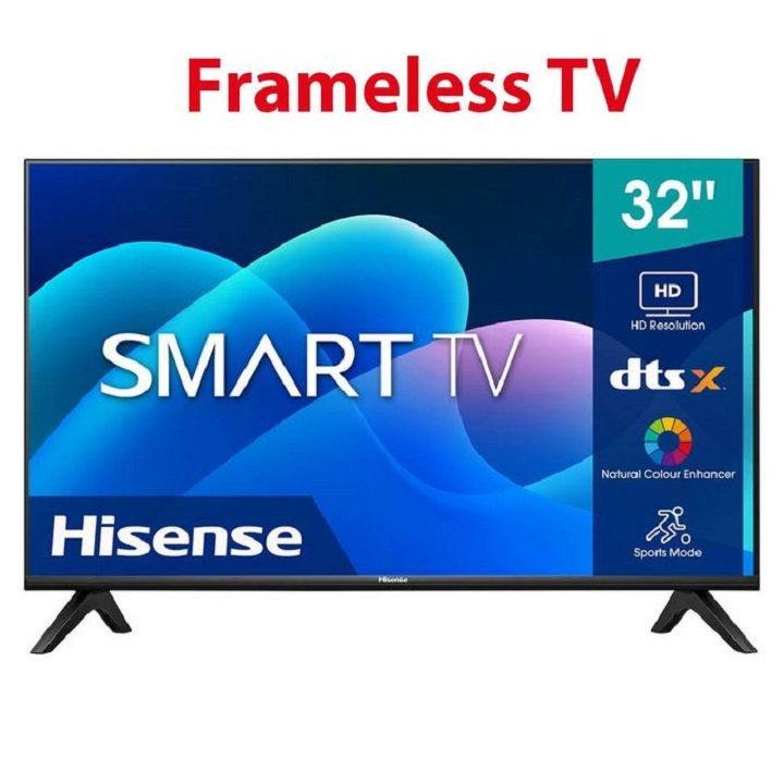 Hisense 32"Inch  VIDAA OS Full HD FRAMELESS Smart  TV Inbuilt WIFI A4 Series Dobly Audio Inbuilt Decoder USB HDMI 24 Months Warranty + 7 Free Gifts