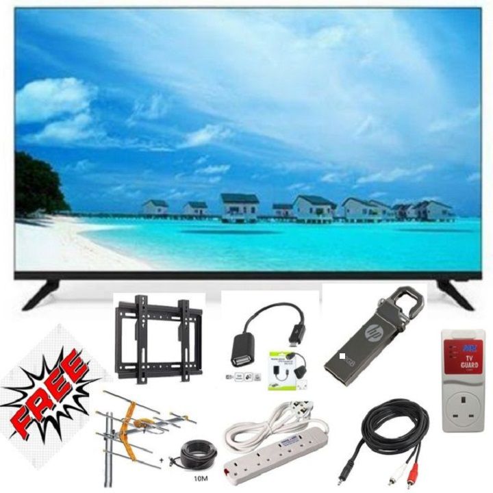 CTC 32 Inch Frameless AC/DC Digital TV LED HD Television Inbuilt Decoder,USB HDMI,VGA Wide Color Enhancer Multilanguage+7 Free Gifts