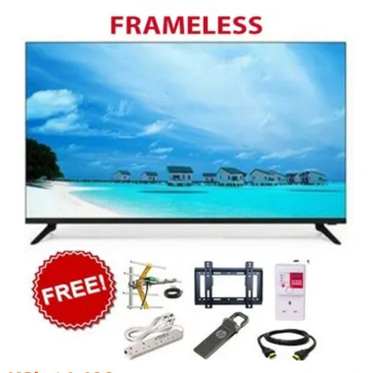 CTC 32 Inch AC/DC Frameless Digital TV LED HD Television Inbuilt Decoder,USB HDMI,VGA Wide Color Enhancer Multilanguage + 6 Extra Free Gifts